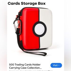 Pokemon Red and White Trading Card Storage Box